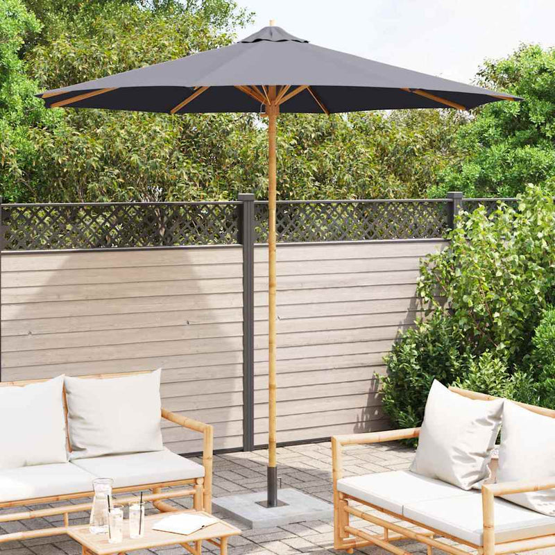 Afbeelding laden in galerijviewer, Vidaxl tuinparasol donkergrijs ø 270 x 260 cm bamboe