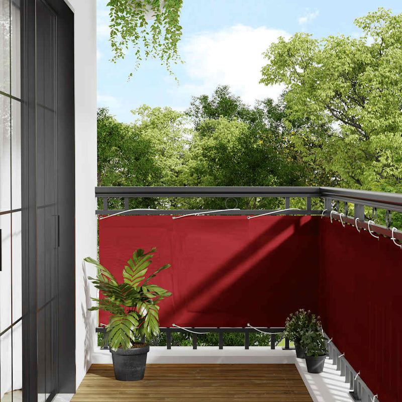 Afbeelding laden in galerijviewer, Vidaxl balkonscherm rood 75x1000 cm 100% polyester oxford