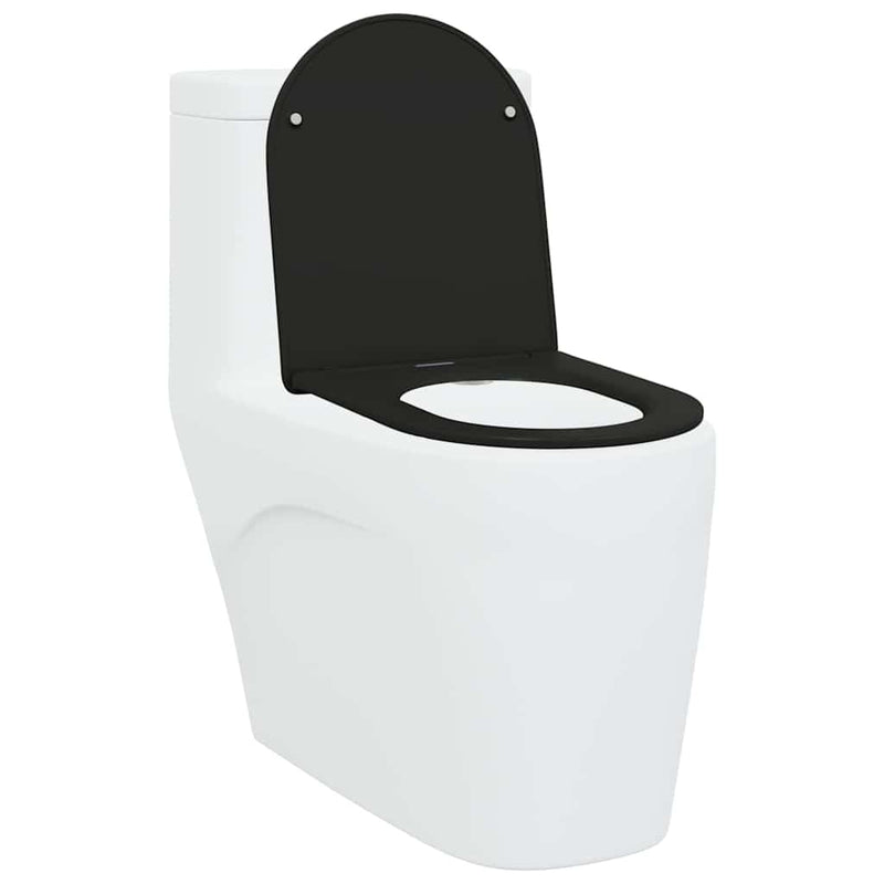 Afbeelding laden in galerijviewer, Vidaxl toiletzitting zwart 47 x 36 x 3,4 cm duroplast