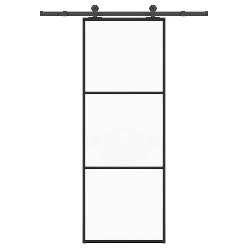 Afbeelding laden in galerijviewer, Vidaxl schuifdeur met beslag 76x205 cm esg-glas en aluminium