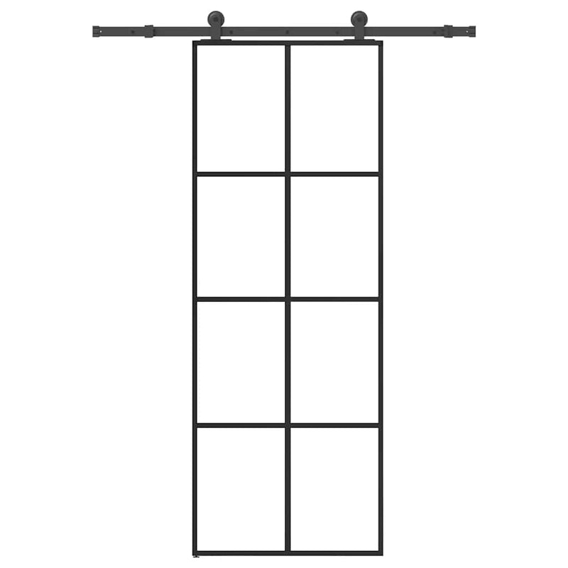 Chargez l'image dans la visionneuse de la galerie, Vidaxl schuifdeur met beslag 76x205 cm esg-glas en aluminium