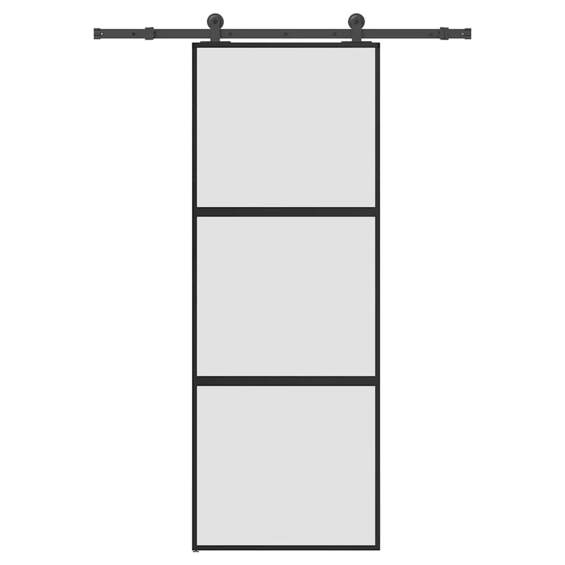 Chargez l'image dans la visionneuse de la galerie, Vidaxl schuifdeur met beslag 76x205 cm gehard glas en aluminium