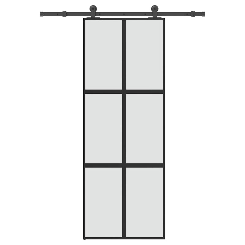 ギャラリービューアに画像をロードする, Vidaxl schuifdeur met beslag 76x205 cm gehard glas en aluminium