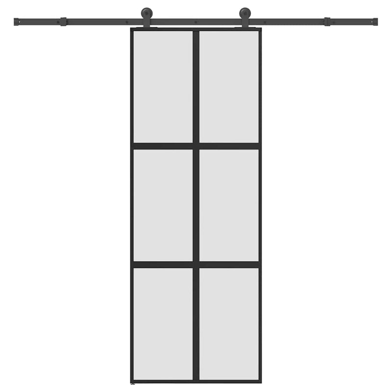 ギャラリービューアに画像をロードする, Vidaxl schuifdeur met beslag 76x205 cm gehard glas en aluminium