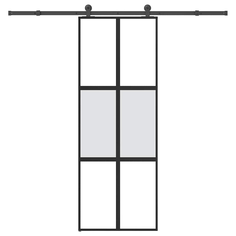ギャラリービューアに画像をロードする, Vidaxl schuifdeur met beslag 76x205 cm gehard glas en aluminium