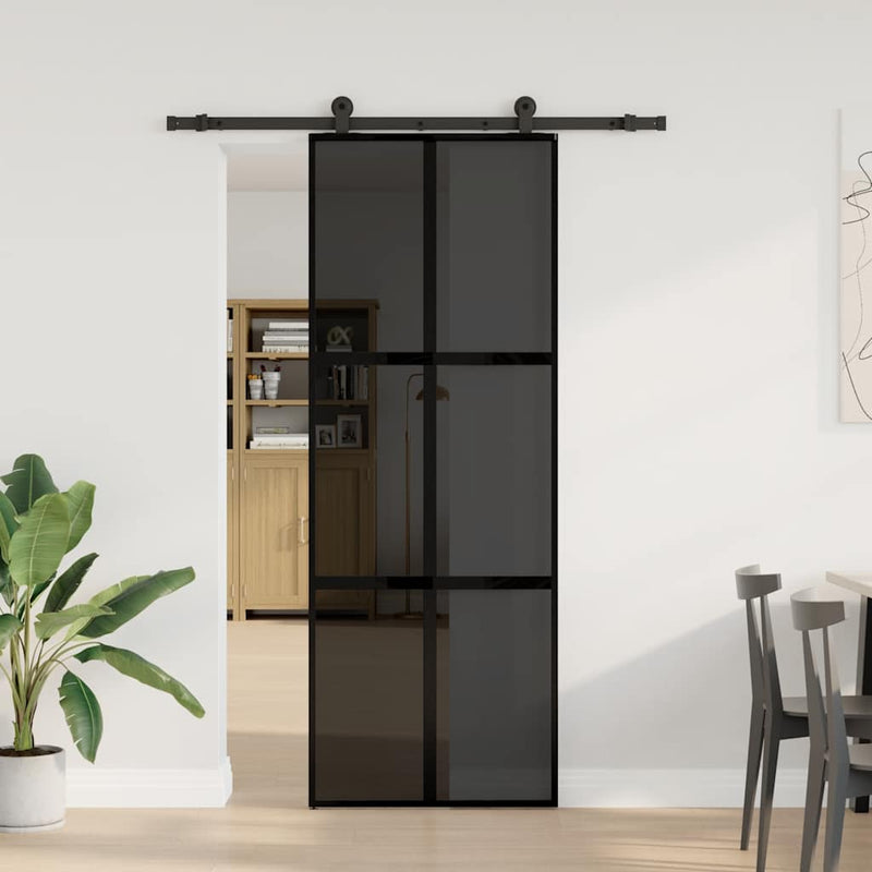 ギャラリービューアに画像をロードする, Vidaxl schuifdeur met beslag 76x205 cm gehard glas en aluminium