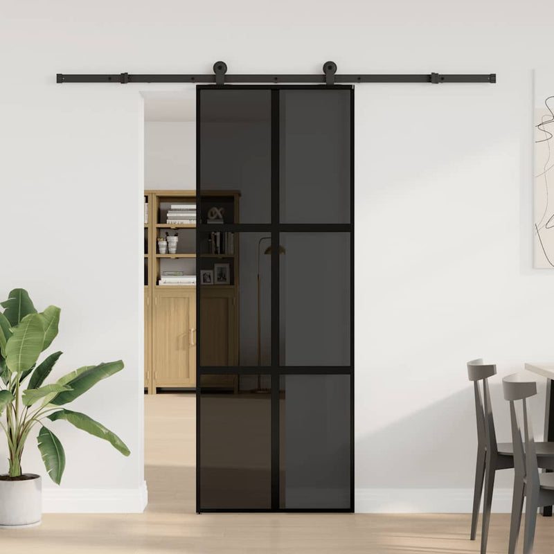 ギャラリービューアに画像をロードする, Vidaxl schuifdeur met beslag 76x205 cm gehard glas en aluminium