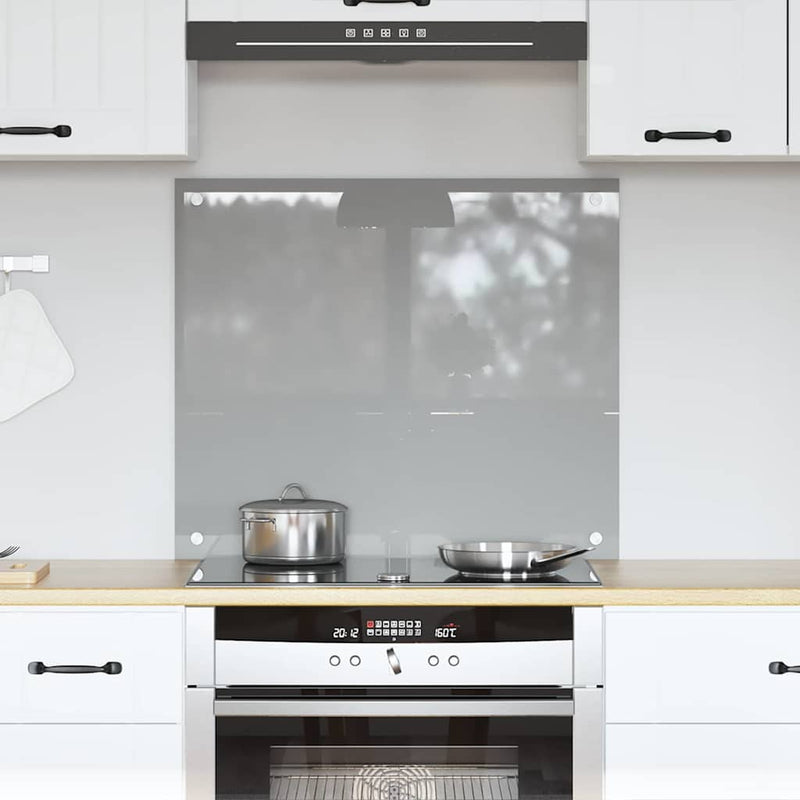 ギャラリービューアに画像をロードする, Vidaxl keuken spatscherm lichtgrijs 70 x 60 cm gehard glas