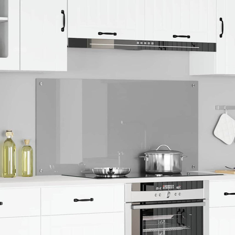 Afbeelding laden in galerijviewer, Vidaxl keuken spatscherm lichtgrijs 120 x 60 cm gehard glas