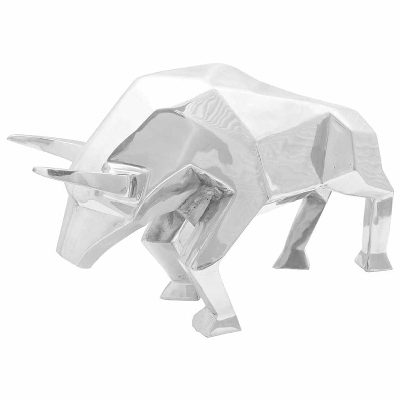 Chargez l'image dans la visionneuse de la galerie, Vidaxl stierensculptuur zilver 74 x 23 x 39 cm aluminium