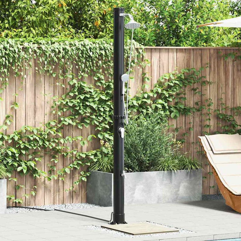 ギャラリービューアに画像をロードする, Vidaxl buitenzonne-douche zwart 217 cm pvc en aluminium