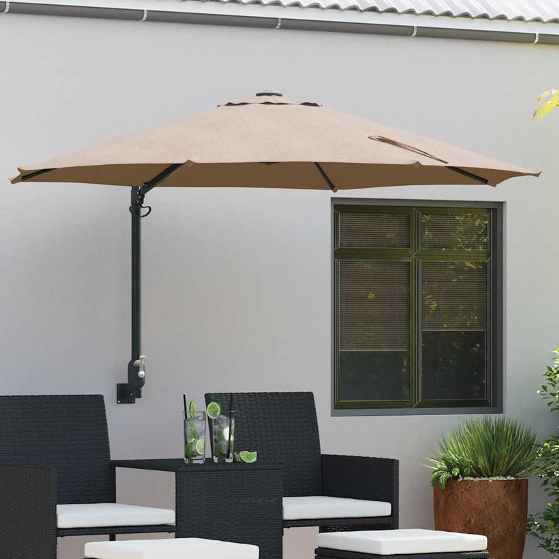 ギャラリービューアに画像をロードする, Vidaxl tuinparasol taupe 248 x 248 x 148 cm polyester en staal