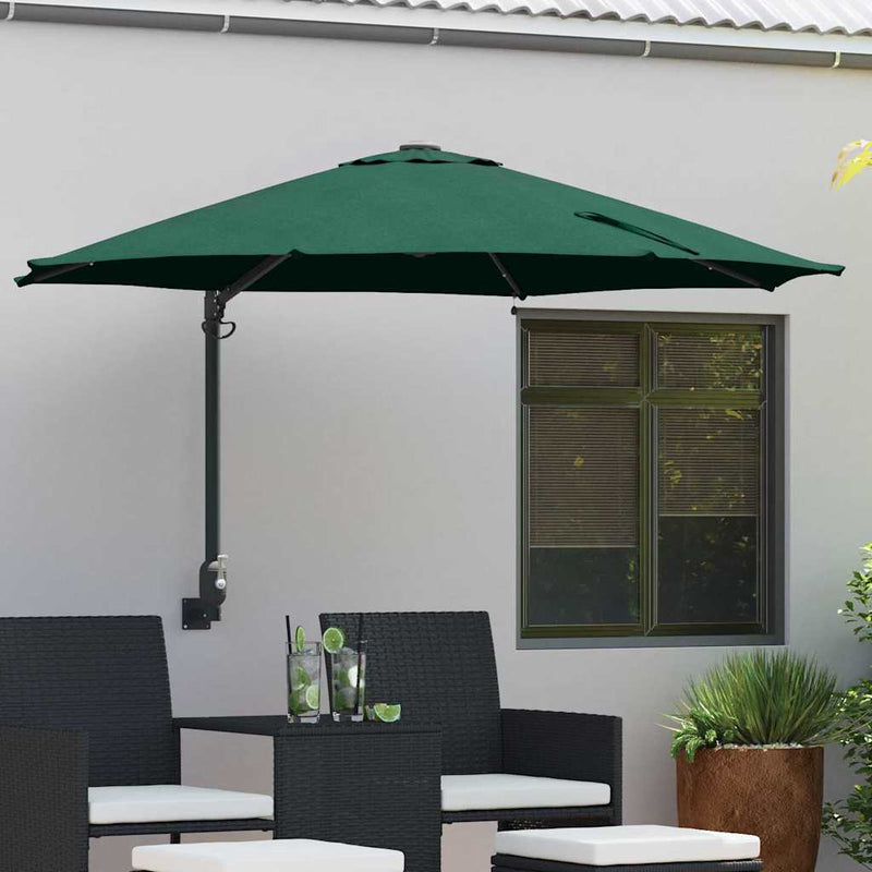ギャラリービューアに画像をロードする, Vidaxl tuinparasol groen 248 x 248 x 148 cm polyester en staal