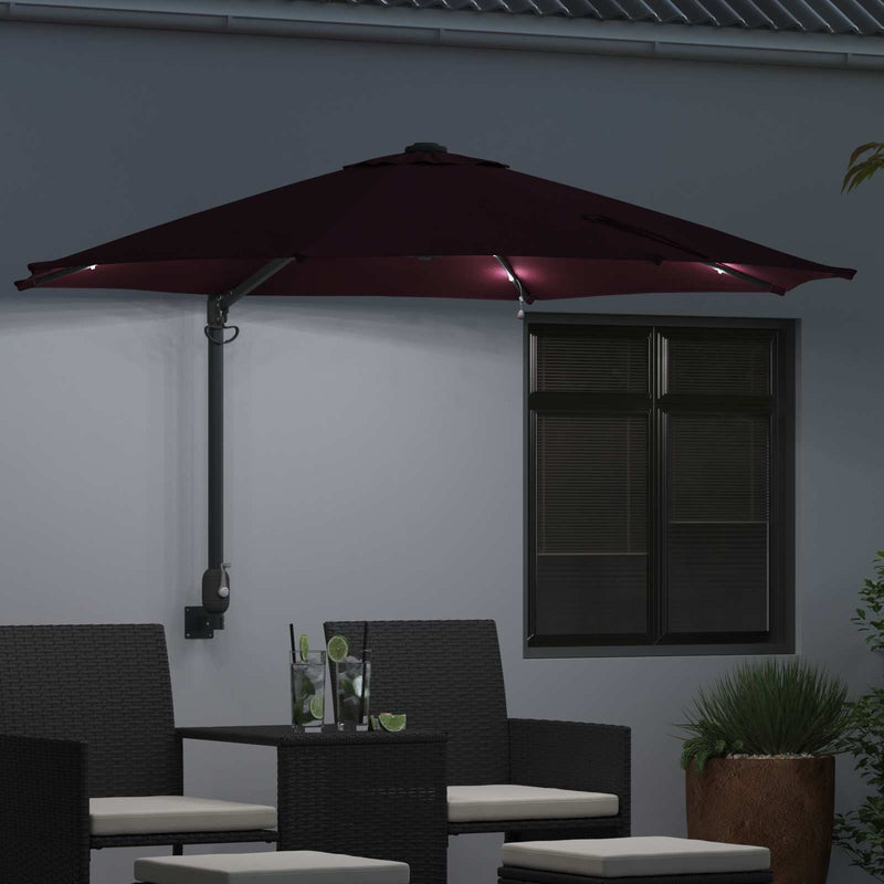 Chargez l'image dans la visionneuse de la galerie, Vidaxl tuinparasol bordeaux rood 248 x 248 x 148 cm polyester en staal
