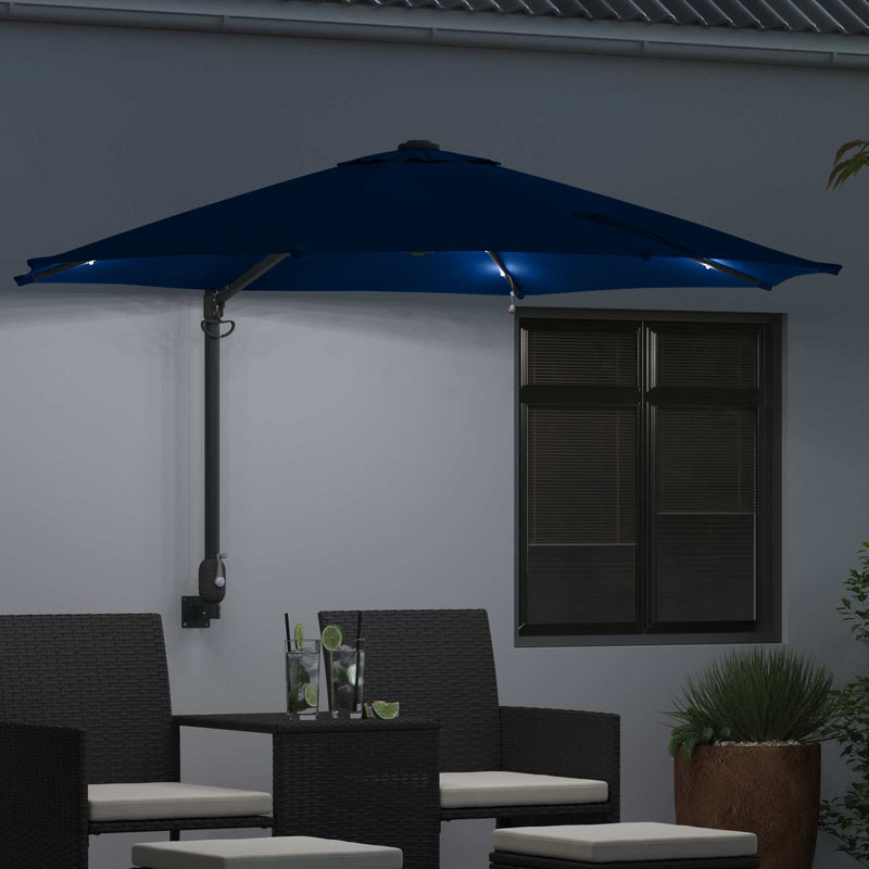 Chargez l'image dans la visionneuse de la galerie, Vidaxl tuinparasol azurblauw 248 x 248 x 148 cm polyester en staal