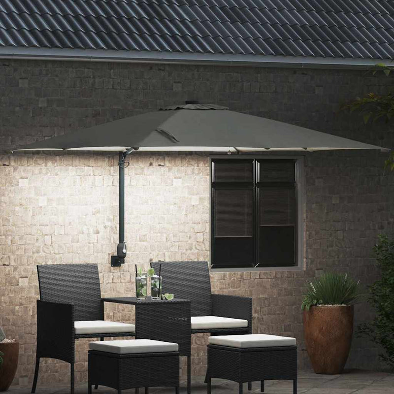 Chargez l'image dans la visionneuse de la galerie, Vidaxl tuinparasol zand 248,5 x 247,5 x 160 cm polyester en staal