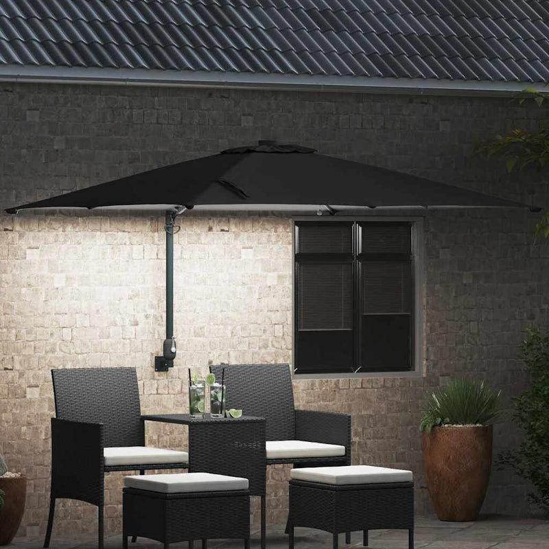 Chargez l'image dans la visionneuse de la galerie, Vidaxl tuinparasol zwart 248,5 x 247,5 x 160 cm polyester en staal