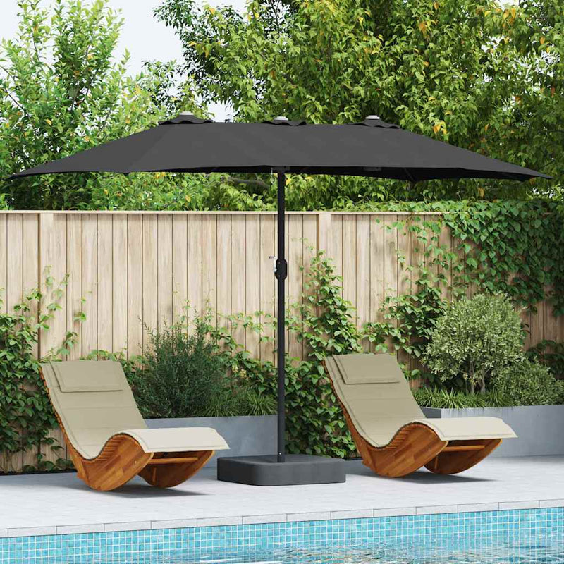 Chargez l'image dans la visionneuse de la galerie, Vidaxl tuinparasol zwart 385 x 209 x 244 cm polyester en staal
