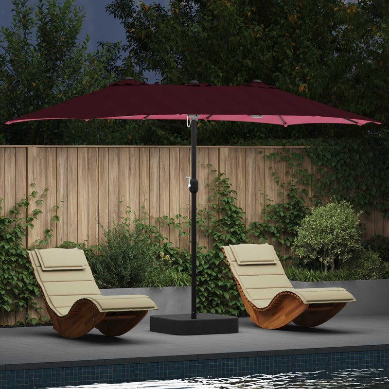 Chargez l'image dans la visionneuse de la galerie, Vidaxl tuinparasol bordeaux rood 385 x 209 x 244 cm polyester