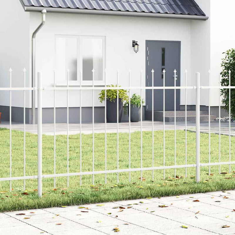 Afbeelding laden in galerijviewer, Vidaxl tuinhek 2 pcs wit 3,4 x 1 m poedercoating staal
