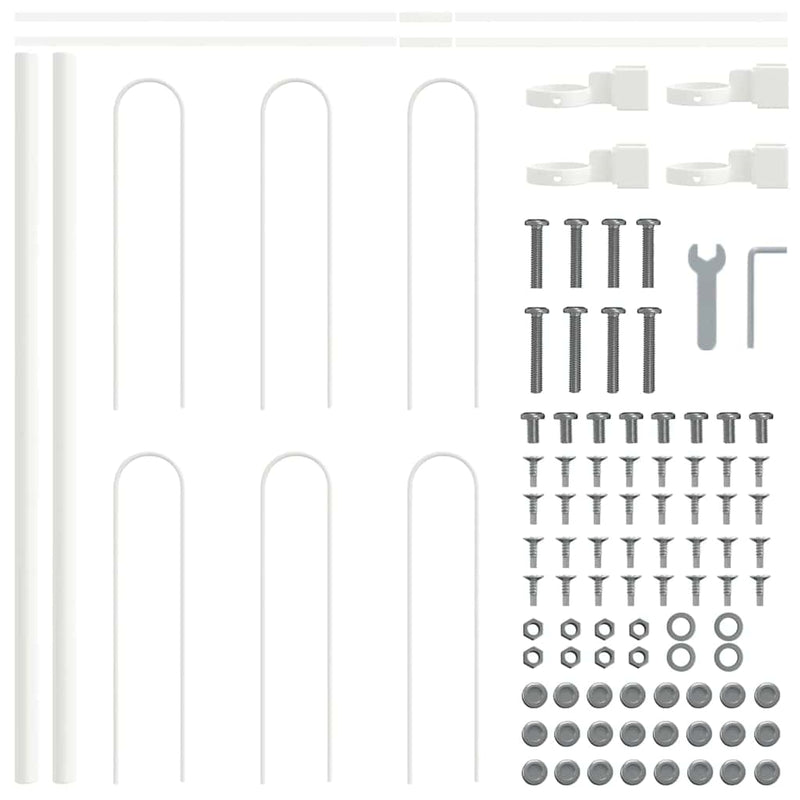 Afbeelding laden in galerijviewer, Vidaxl tuinhek 5 pcs wit 8,5 x 0,6 m poedercoating staal