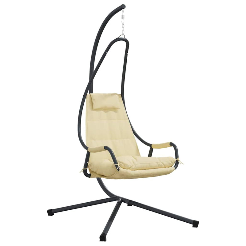 ギャラリービューアに画像をロードする, Vidaxl hangende ei-stoel beige 94 x 107 x 196,5 cm staal