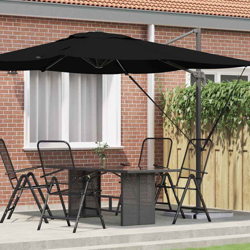 ギャラリービューアに画像をロードする, Vidaxl roma parasol zwart 286 x 284 x 265 cm aluminium en polyester