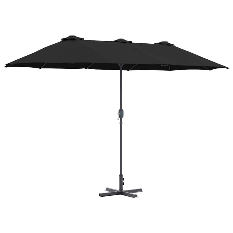 Afbeelding laden in galerijviewer, Vidaxl tuinparasol zwart 370 x 197 x 239 cm polyester en aluminium
