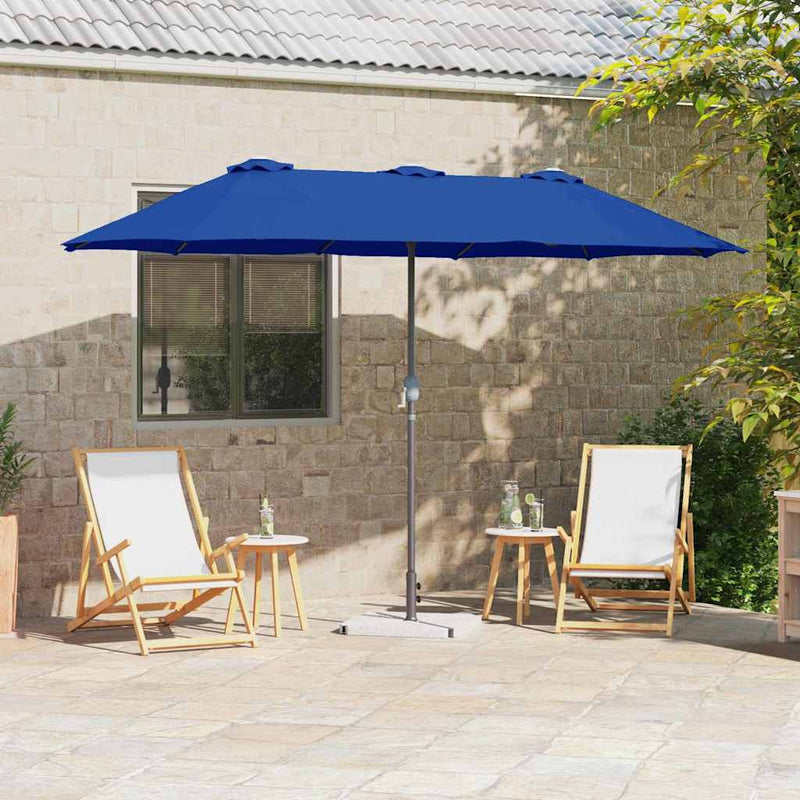 Afbeelding laden in galerijviewer, Vidaxl tuinparasol azurblauw 370 x 197 x 239 cm polyester en aluminium