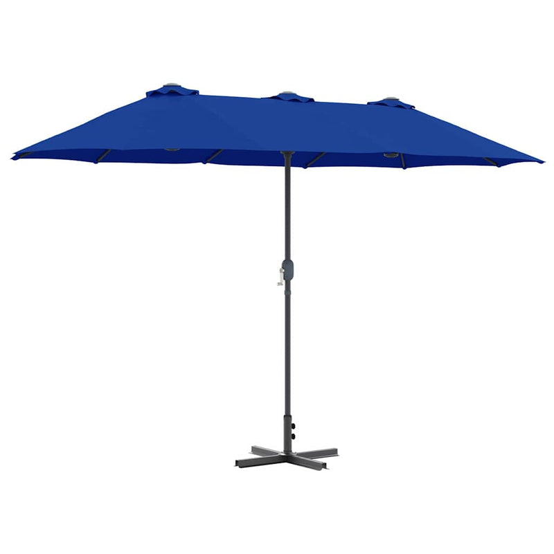 Afbeelding laden in galerijviewer, Vidaxl tuinparasol azurblauw 370 x 197 x 239 cm polyester en aluminium