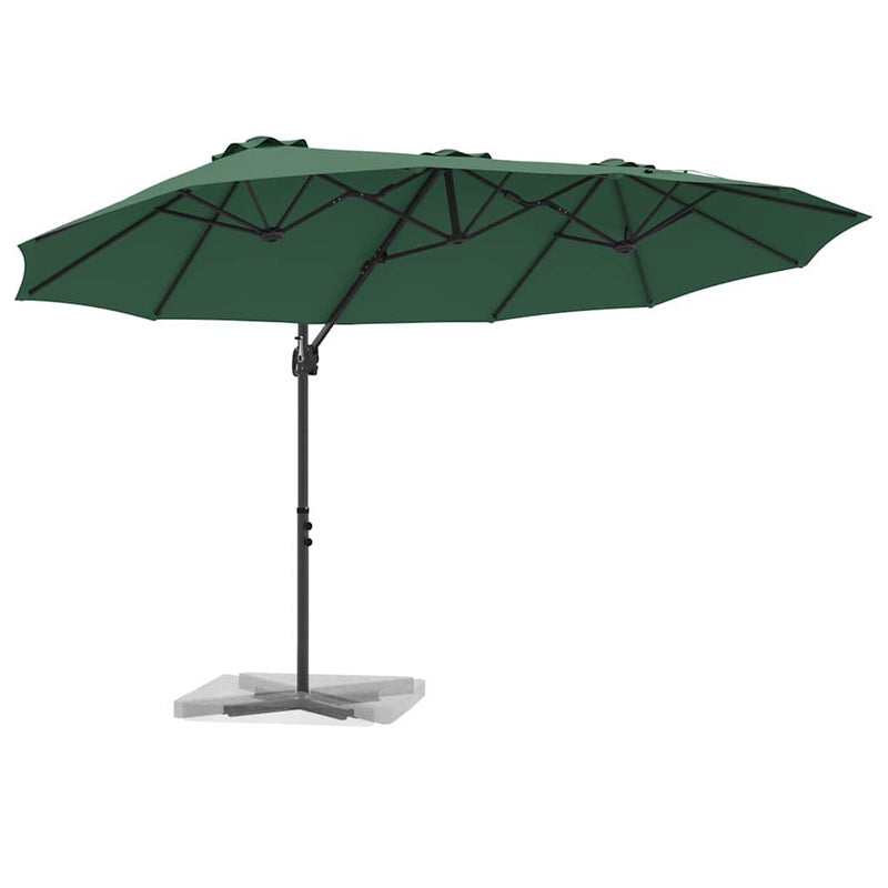 Afbeelding laden in galerijviewer, Vidaxl parasol groen 372 x 198 x 243 cm polyester en aluminium