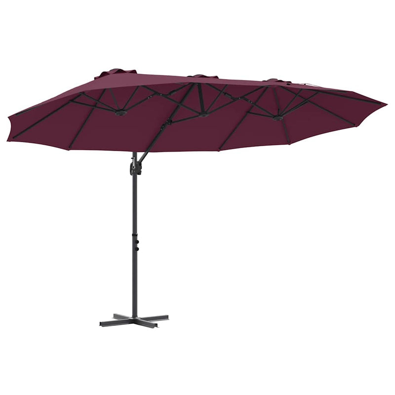 Afbeelding laden in galerijviewer, Vidaxl parasol bordeaux rood 372 x 198 x 243 cm polyester en aluminium
