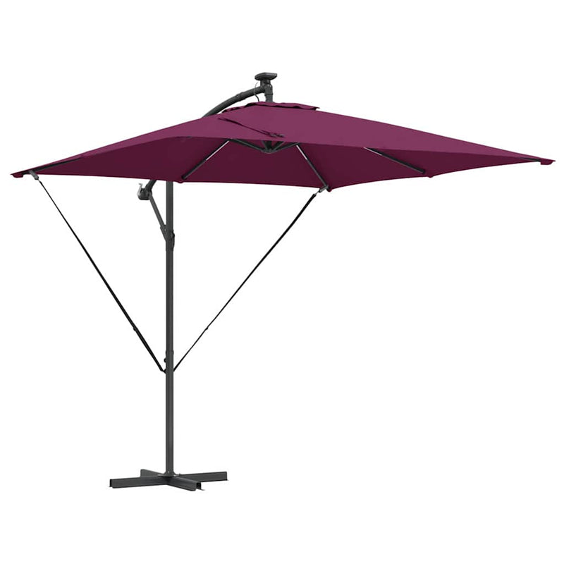ギャラリービューアに画像をロードする, Vidaxl cantilever banana parasol bordeauxrood 249 x 249 x 250 cm