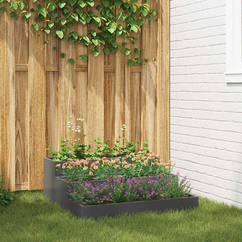 ギャラリービューアに画像をロードする, Vidaxl tuin bloempot antraciet 90 x 90 x 35 cm koudgewalst staal