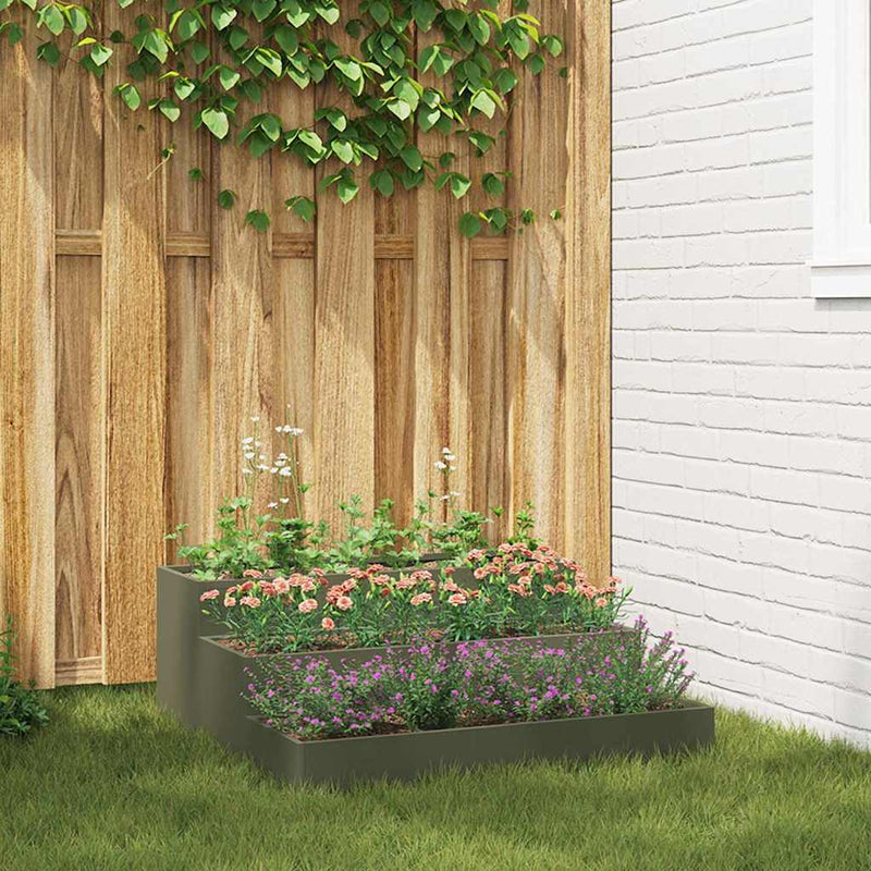 ギャラリービューアに画像をロードする, Vidaxl tuin bloempot olijf groen 90 x 90 x 35 cm koudgewalst staal