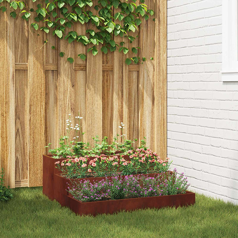ギャラリービューアに画像をロードする, Vidaxl tuin bloempot roestig 90 x 90 x 35 cm cortenstaal
