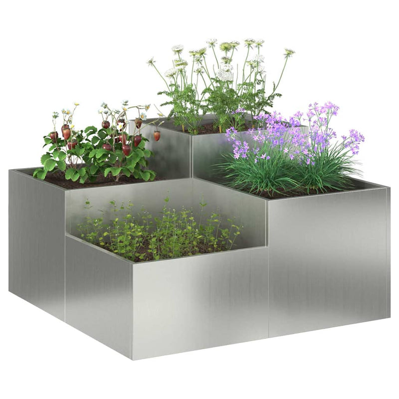 ギャラリービューアに画像をロードする, Vidaxl tuin bloempot zilver 80 x 80 x 48 cm gegalvaniseerd staal