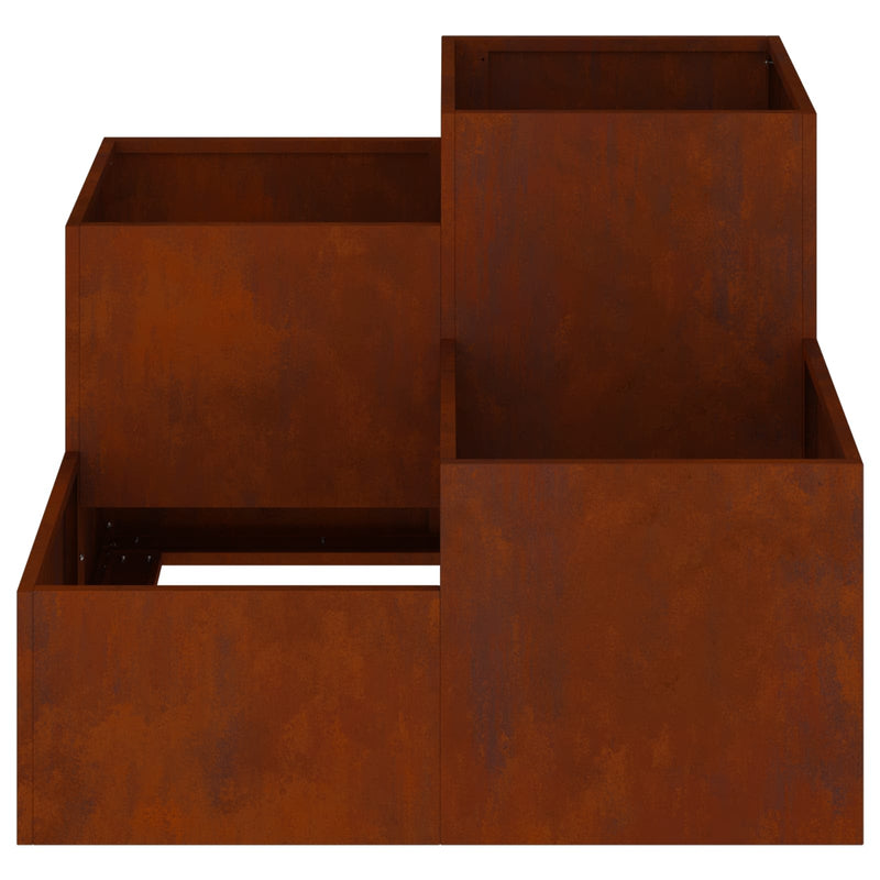 Afbeelding laden in galerijviewer, Vidaxl tuin bloempot roestig 80 x 80 x 60 cm cortenstaal