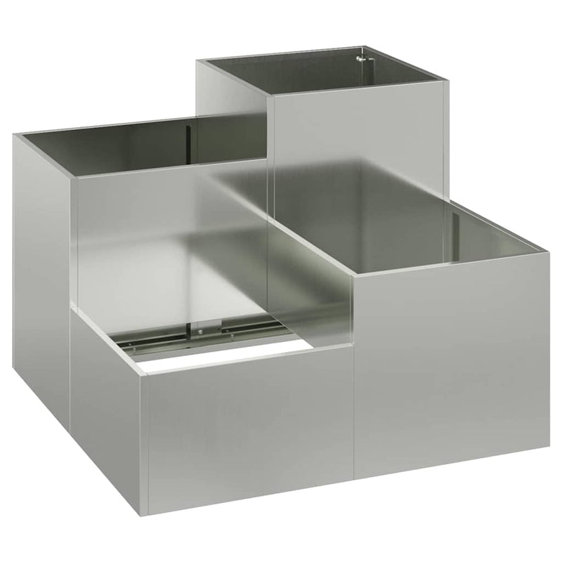 Afbeelding laden in galerijviewer, Vidaxl tuin bloempot zilver 100 x 100 x 60 cm gegalvaniseerd staal