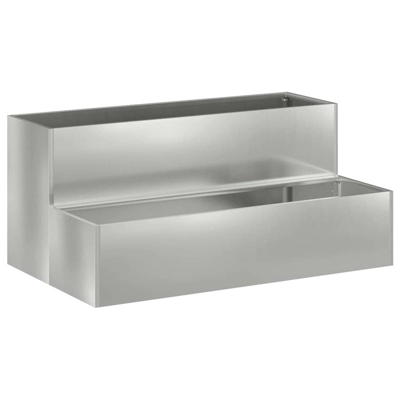 Afbeelding laden in galerijviewer, Vidaxl tuin bloempot zilver 100 x 60 x 45 cm gegalvaniseerd staal