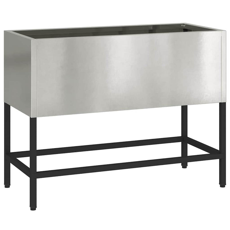 Afbeelding laden in galerijviewer, Vidaxl verhoogde tuin plantbak zilver 60 x 26 x 45 cm roestvrij staal