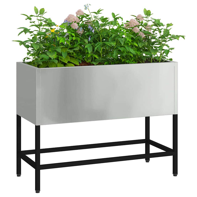 Afbeelding laden in galerijviewer, Vidaxl verhoogde tuin plantbak zilver 60 x 26 x 45 cm