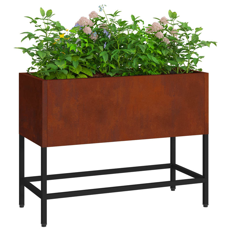 Afbeelding laden in galerijviewer, Vidaxl verhoogde tuin plantbak roestig 60 x 26 x 45 cm cortenstaal