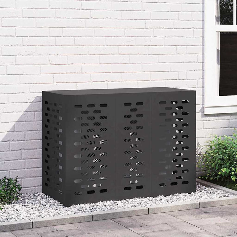 Afbeelding laden in galerijviewer, Vidaxl airconditioner hoes zwart 110 x 50 x 80 cm staal