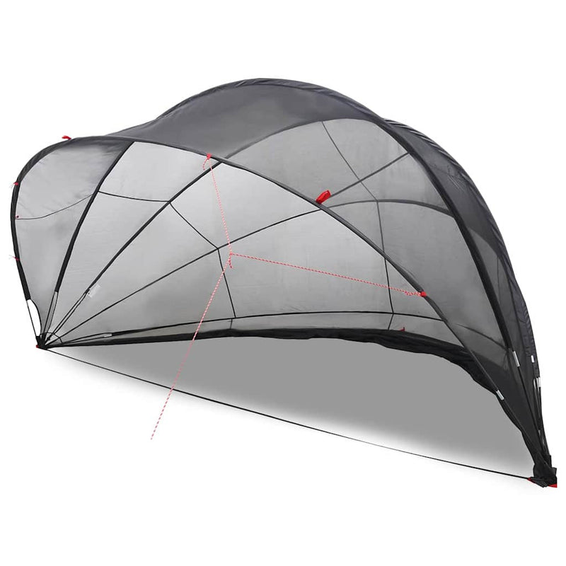 Afbeelding laden in galerijviewer, Vidaxl pooldome zwart 546 x 516 x 250 cm 185t polyester met pu-coating