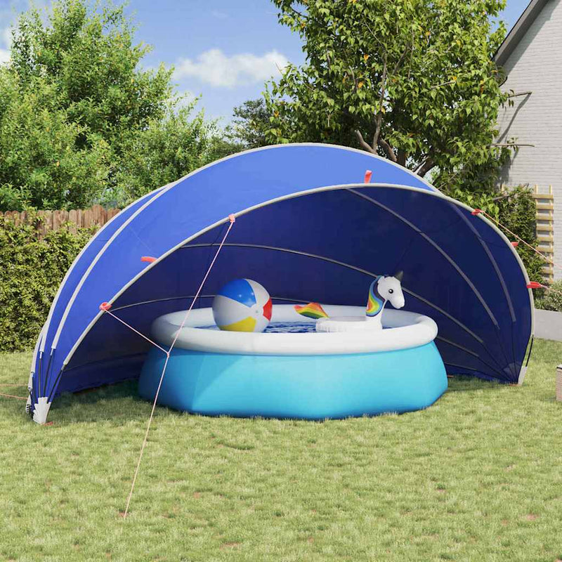 Chargez l'image dans la visionneuse de la galerie, Vidaxl pooldome groen 592 x 590 x 275 cm 185t polyester met pu-coating