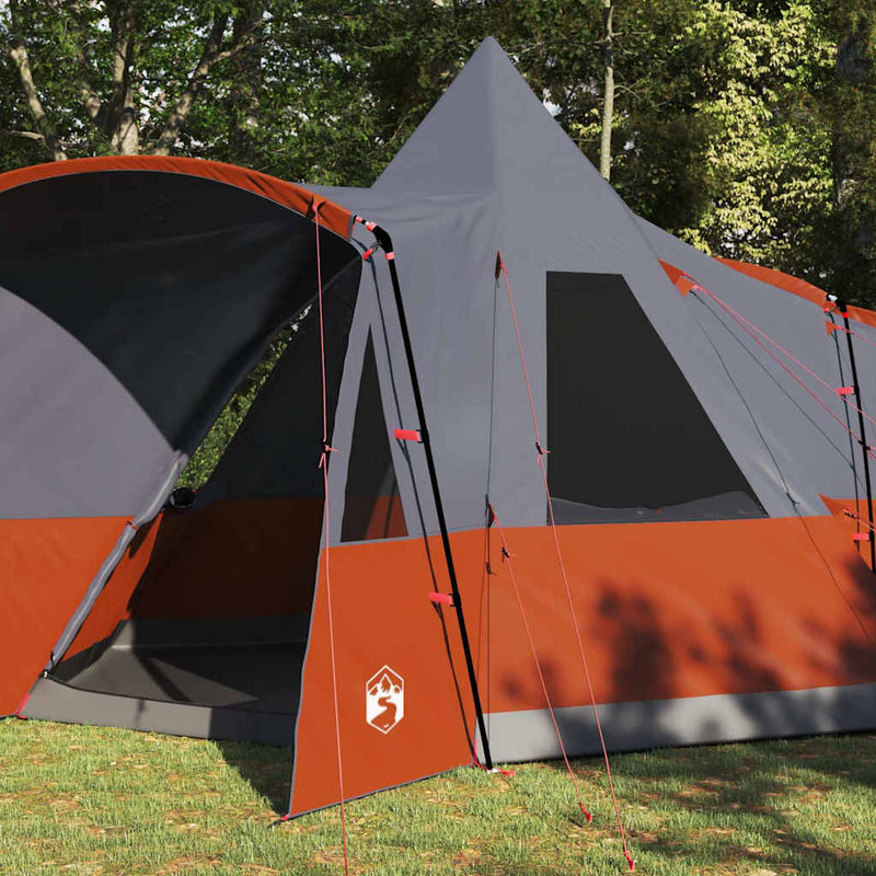 Afbeelding laden in galerijviewer, Vidaxl teepee tent met dak grijs en oranje 720 x 465 x 295 cm