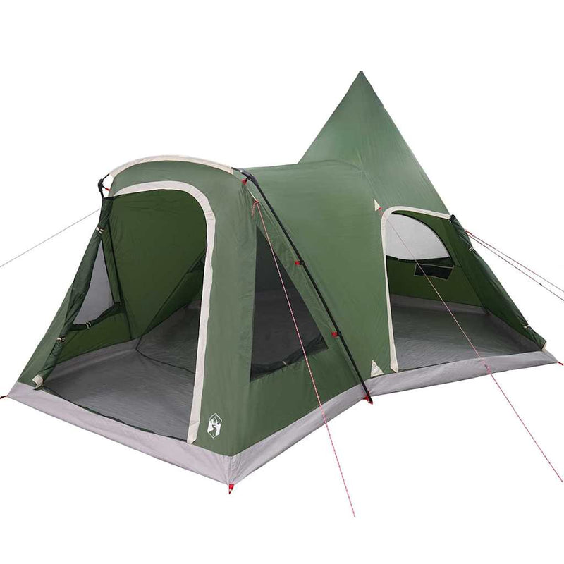 Chargez l'image dans la visionneuse de la galerie, Vidaxl teepee tent met dak met opslag groen 545 x 450 x 295 cm