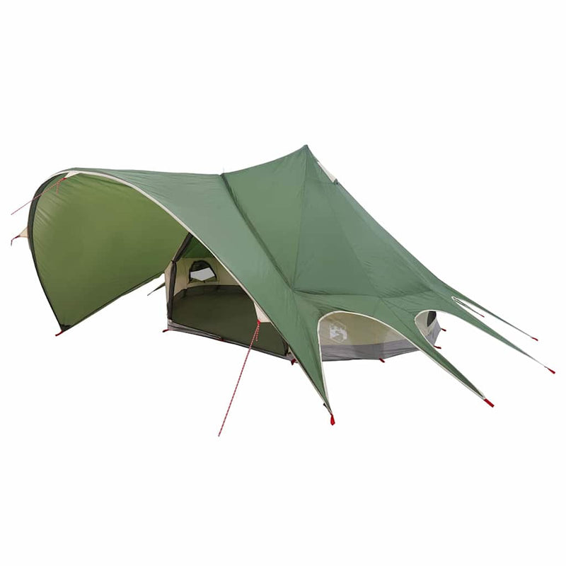 Chargez l'image dans la visionneuse de la galerie, Vidaxl teepee tent met dak groen en grijs 600 x 600 x 347 cm