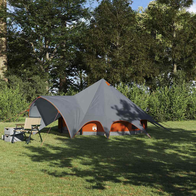 ギャラリービューアに画像をロードする, Vidaxl teepee tent met dak grijs en oranje 600 x 600 x 347 cm
